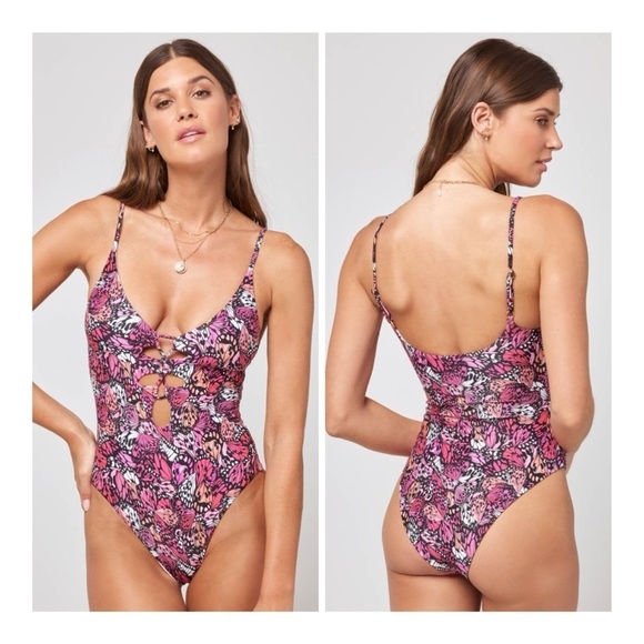 L*Space | Topanga One Piece Swimsuit In Wings N Things Butterfly Print | S - Picture 2 of 13